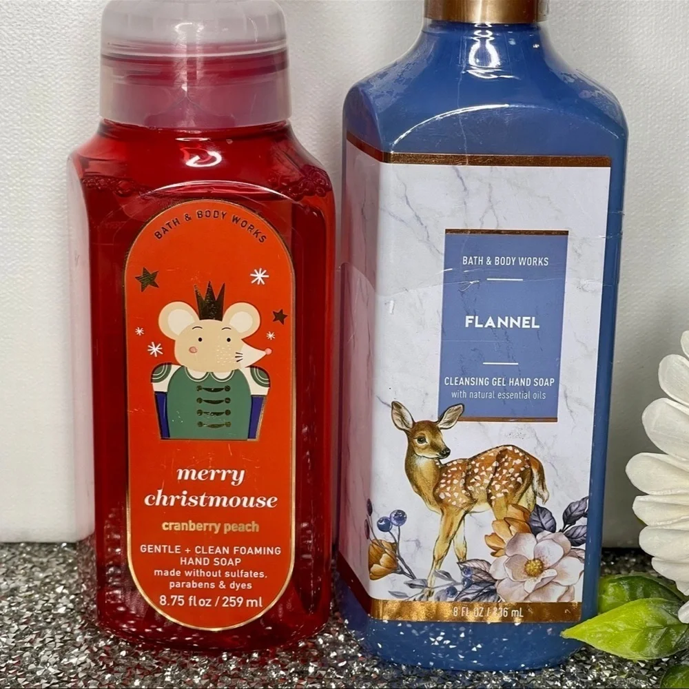 Bath & Body Works Hand Soap Cranberry Punch & Flannel Winter Scents Nwt